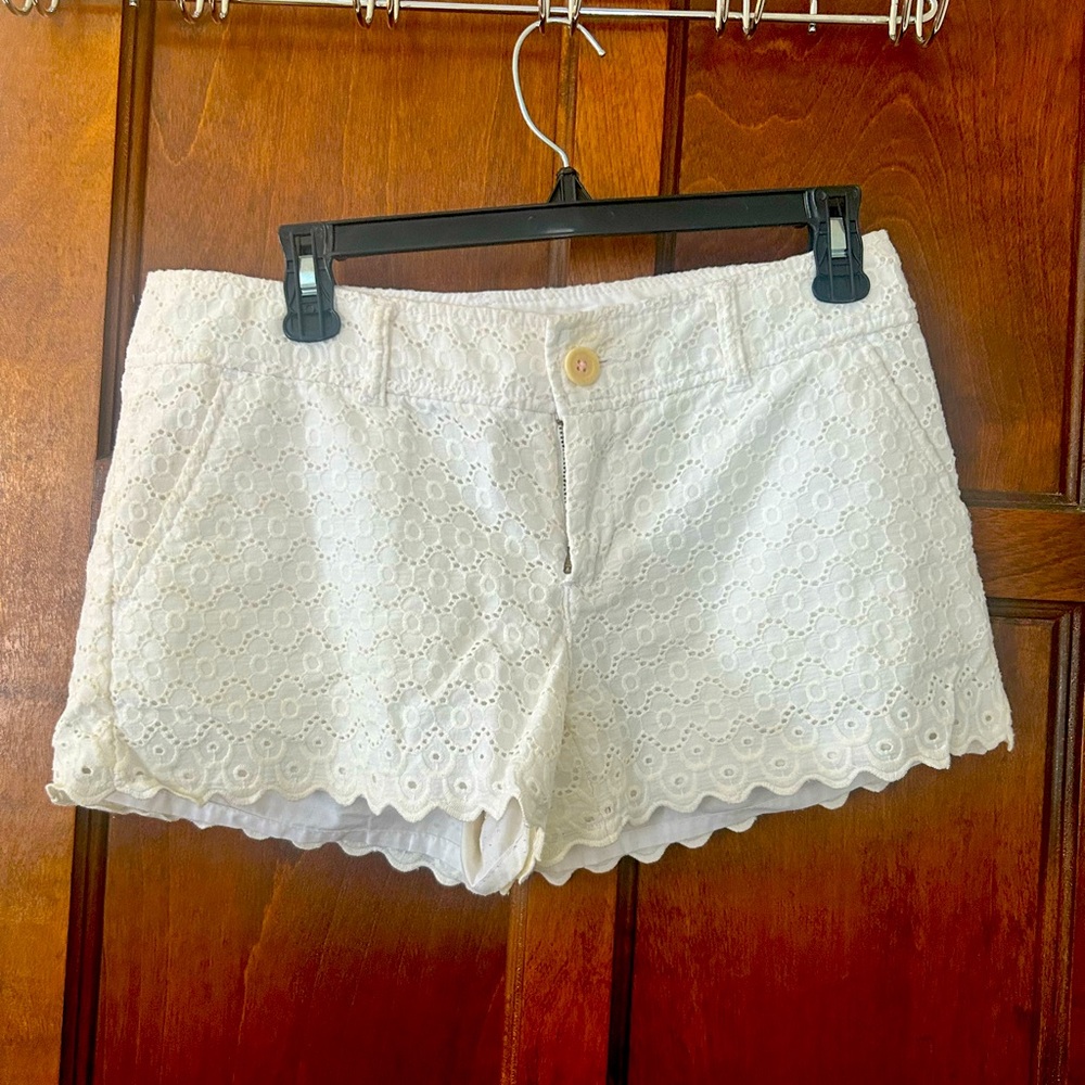 Lilly Pulitzer white lace shorts